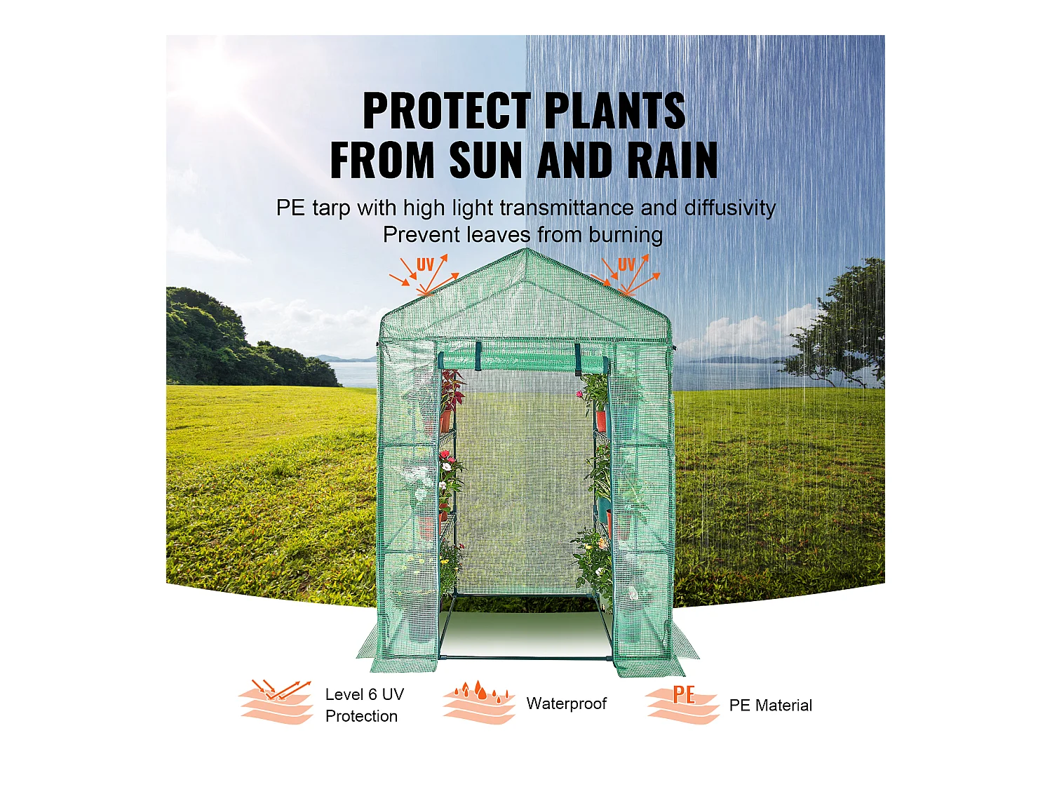 Tunnel Serra SucceBuy con Ripiani 140,21 x 73,15 x 204,22 cm