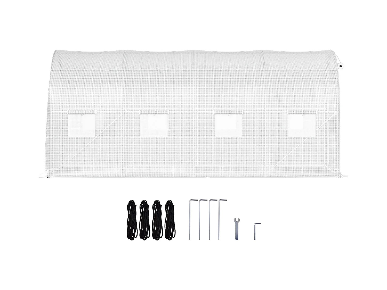 Serre Tunnel SucceBuy 457.2x213.36x213.36 cm Walk-In Greennel Greenhouse, Frame Galvanisé et Couvercle Étanche