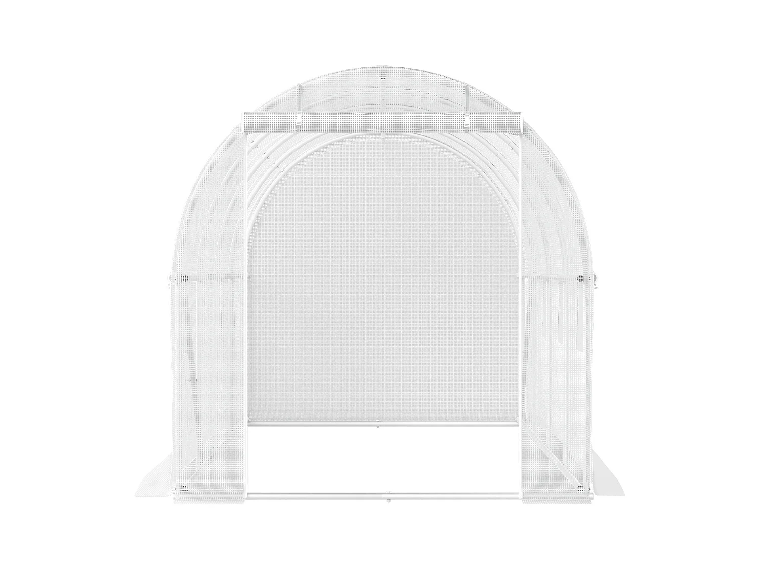 Serre Tunnel SucceBuy 457.2x213.36x213.36 cm Walk-In Greennel Greenhouse, Frame Galvanisé et Couvercle Étanche