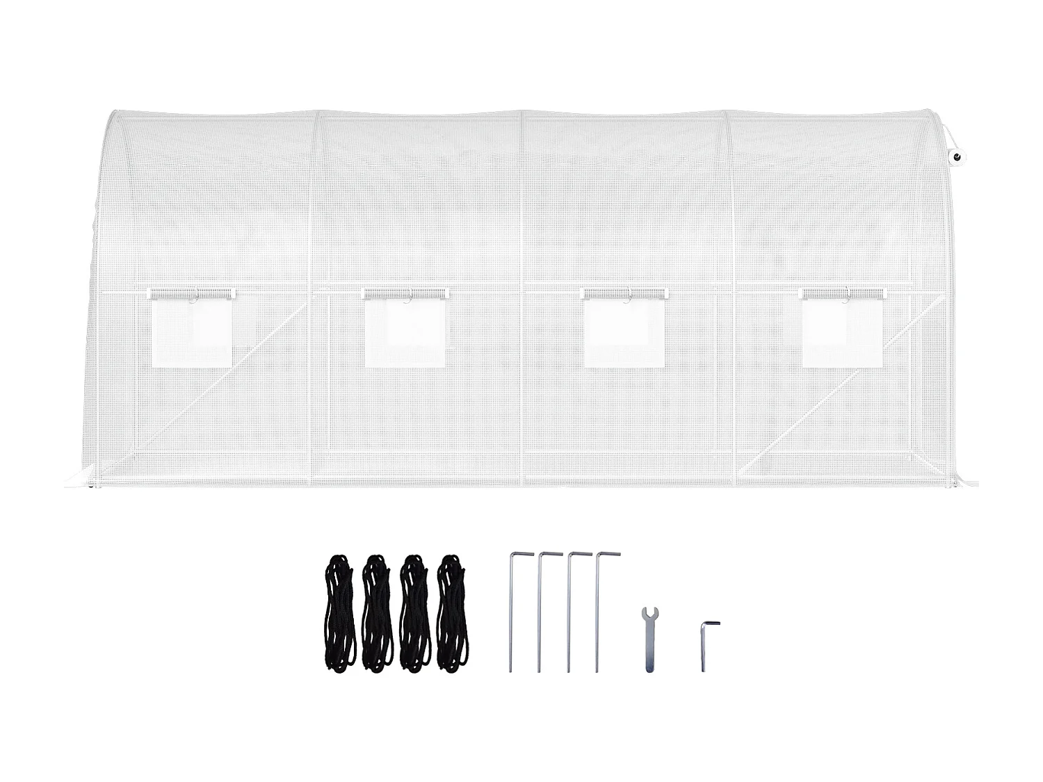 Invernadero Tipo Túnel SucceBuy 457,2 x 213,36 x 213,36 cm Invernadero para Caminar, Estructura Galvanizada y Cubierta Impermeable