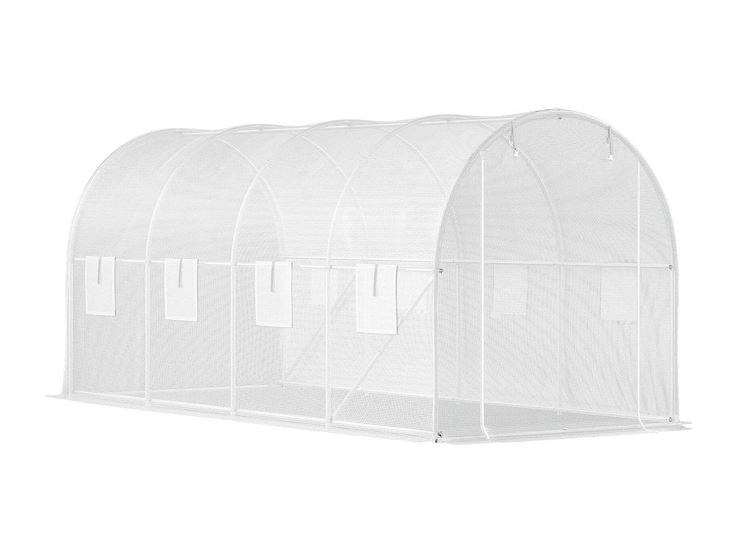 Invernadero Tipo Túnel SucceBuy 457,2 x 213,36 x 213,36 cm Invernadero para Caminar, Estructura Galvanizada y Cubierta Impermeable