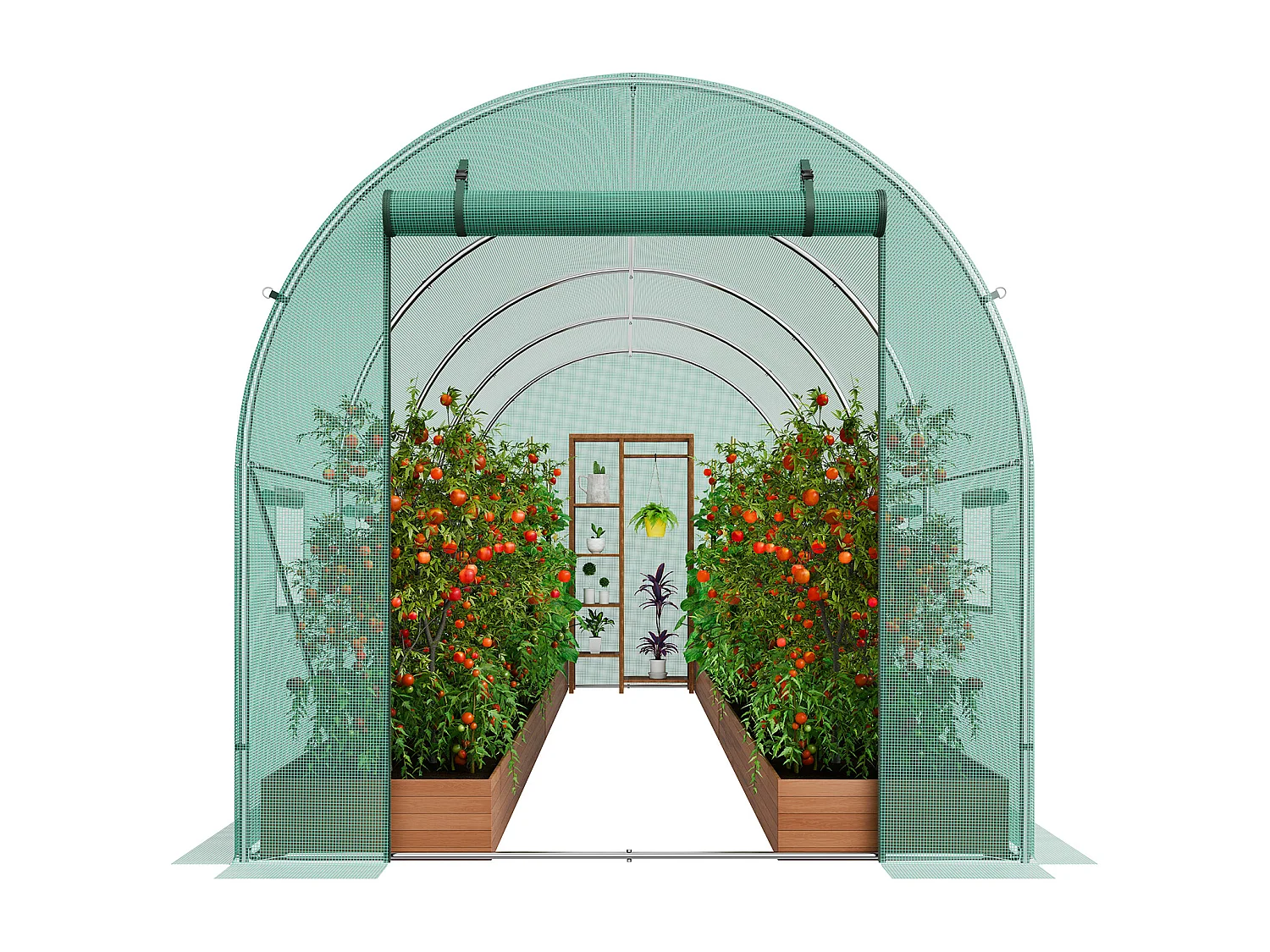 Invernadero Tipo Túnel SucceBuy 4,4 x 1,9 x 1,9 m, Estructura Galvanizada, Cubierta de PE, Verde