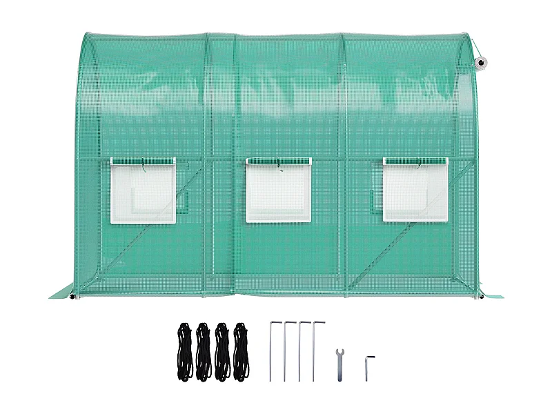 Serre Tunnel SucceBuy 304.8x213.36x213.36 cm, Cadre Galvanisé, Couverture Imperméable