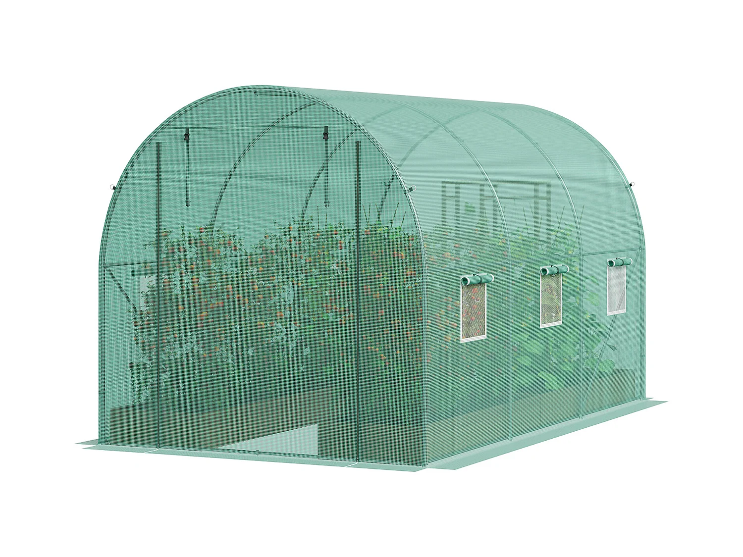 Serre Tunnel SucceBuy, 3,4 x 1,9 x 1,9 m, Cadre Galvanisé, Couverture PE, Verte