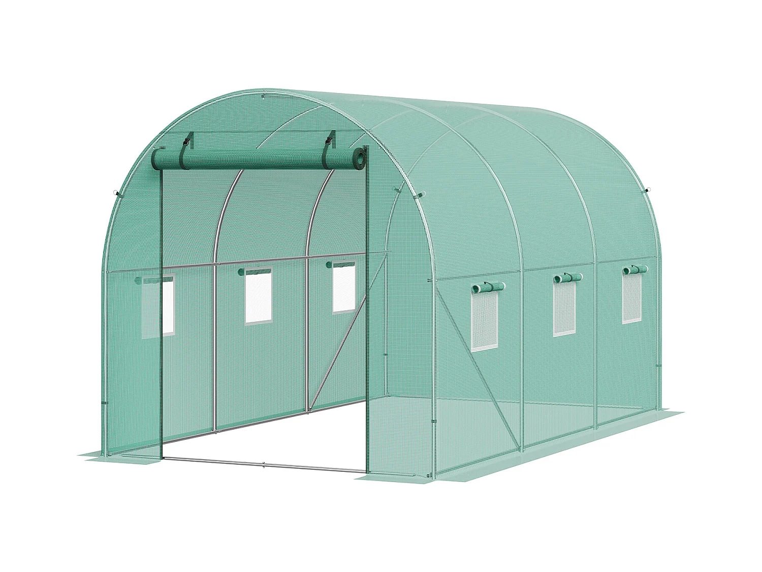 Serre Tunnel SucceBuy, 3,4 x 1,9 x 1,9 m, Cadre Galvanisé, Couverture PE, Verte