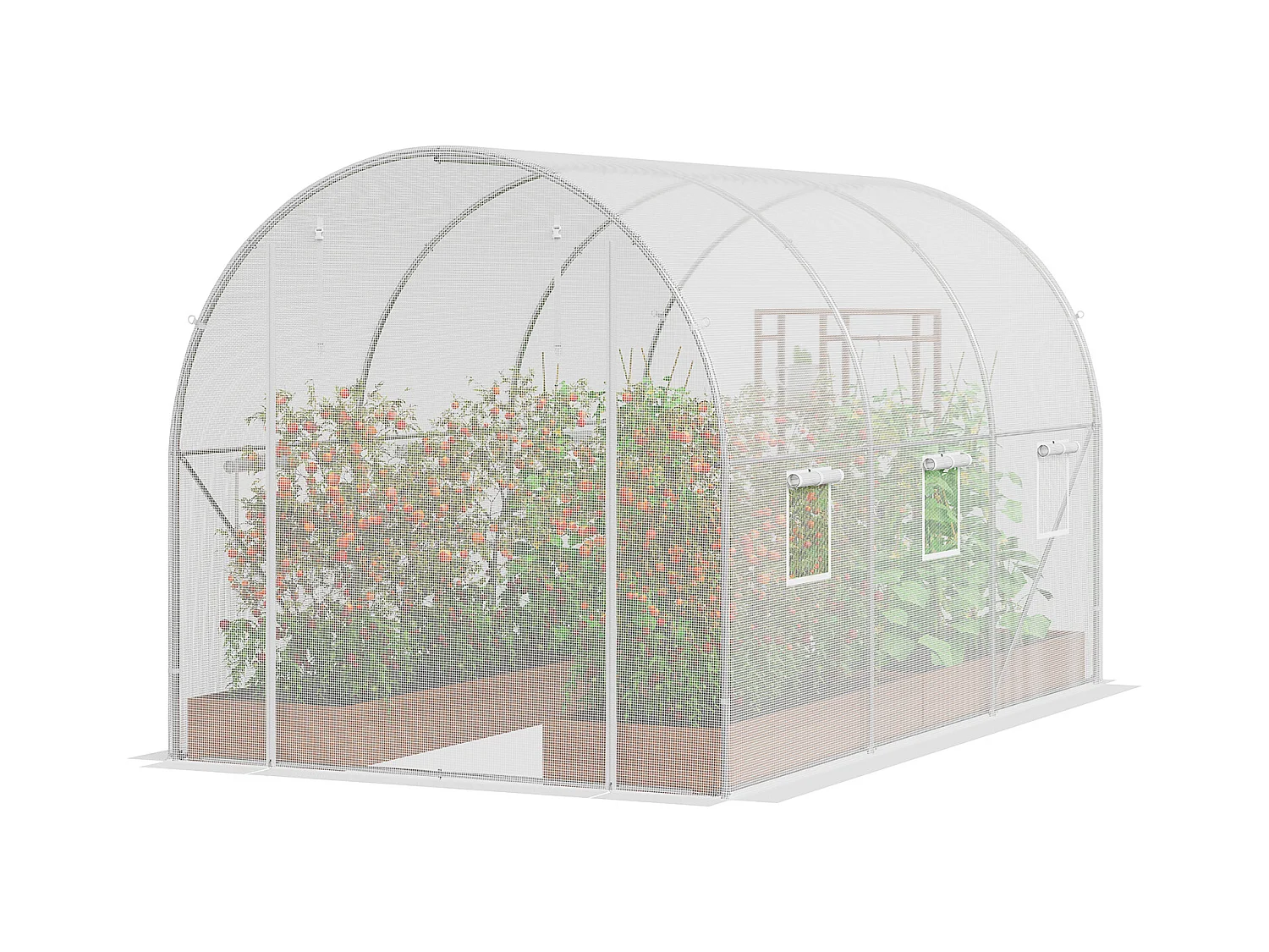 Serre Tunnel SucceBuy, 2 x 3 x 2 m, Cadre Galvanisé, Couverture PE, Blanc