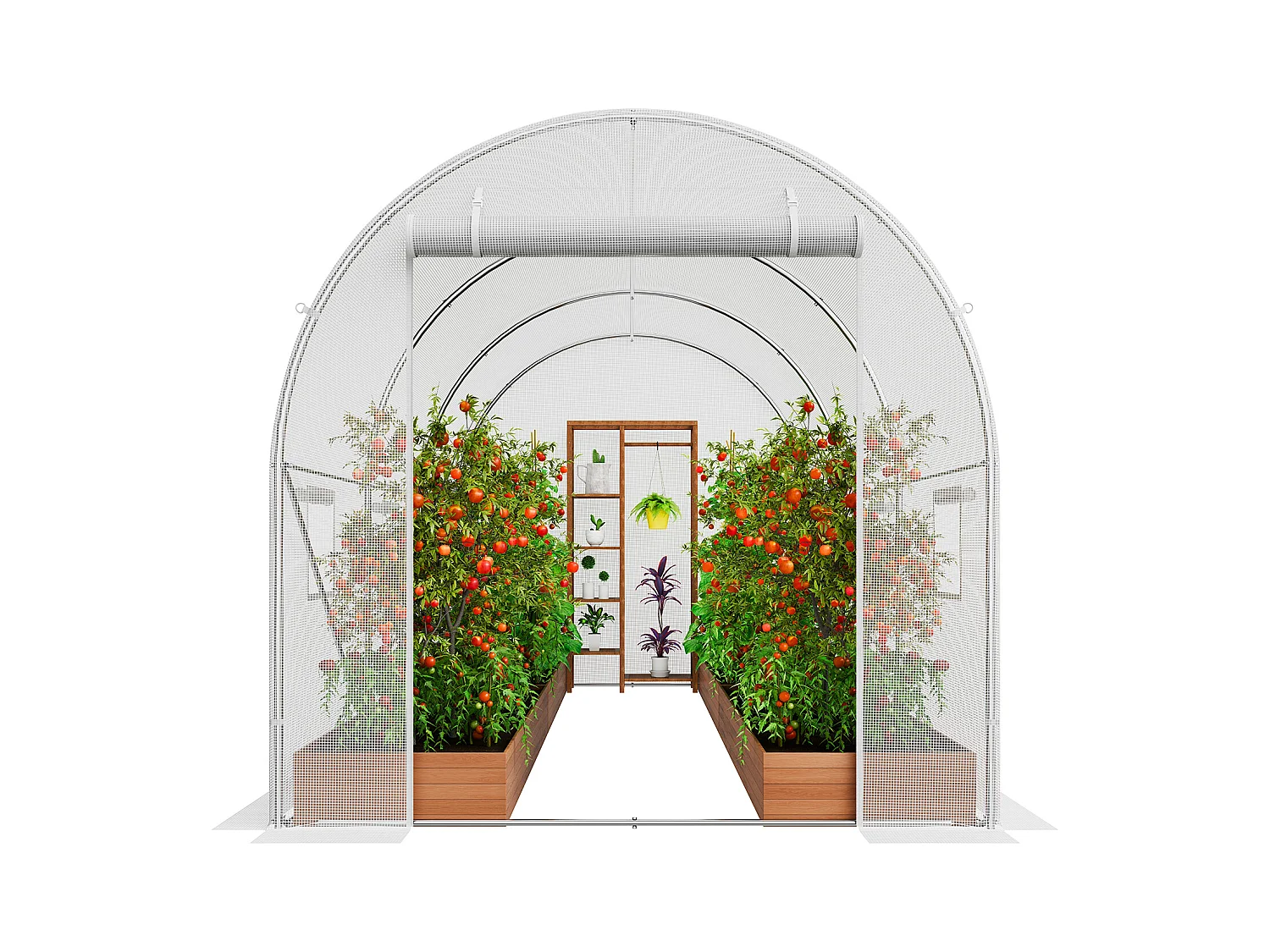 Serre Tunnel SucceBuy, 2 x 3 x 2 m, Cadre Galvanisé, Couverture PE, Blanc