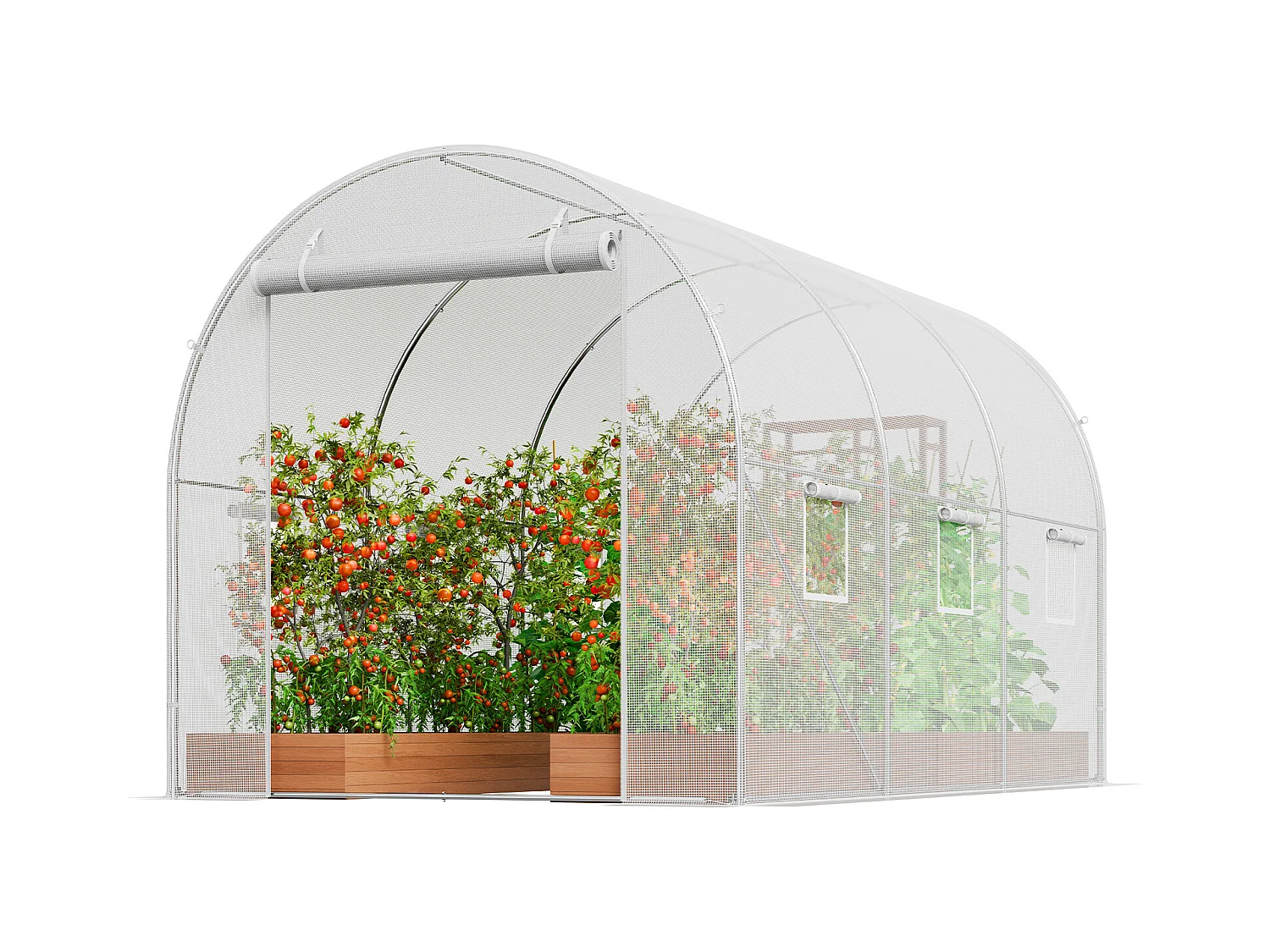 Serre Tunnel SucceBuy, 2 x 3 x 2 m, Cadre Galvanisé, Couverture PE, Blanc