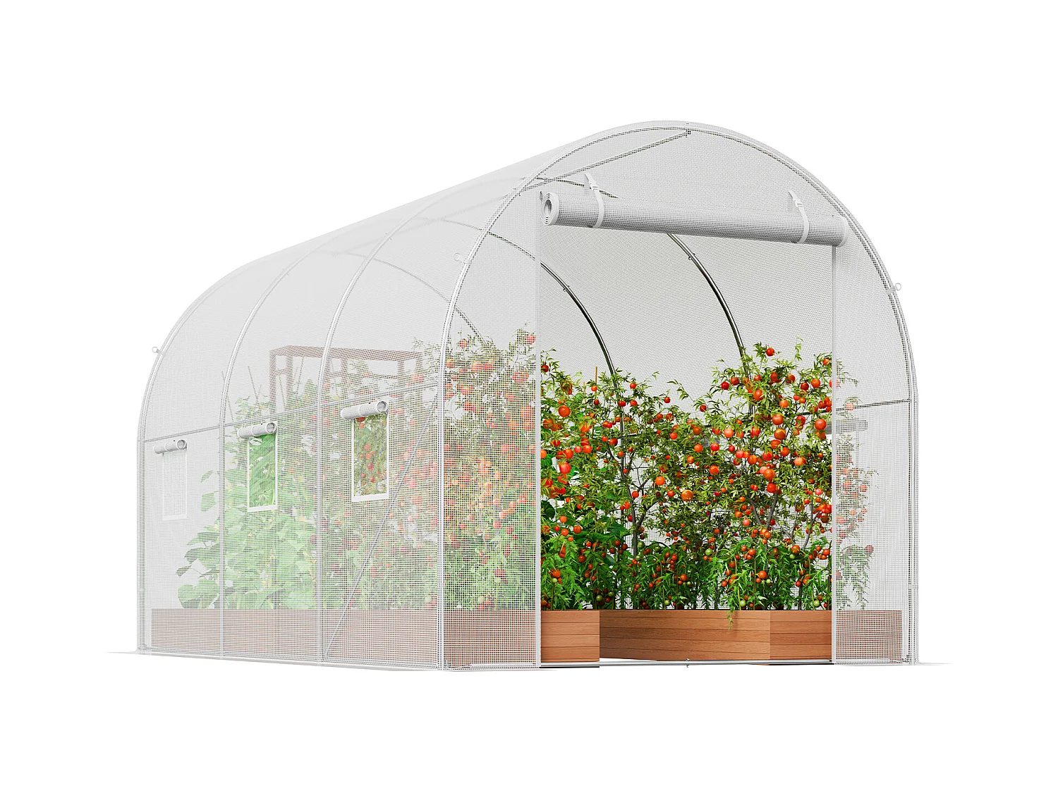 Serre Tunnel SucceBuy, 2 x 3 x 2 m, Cadre Galvanisé, Couverture PE, Blanc