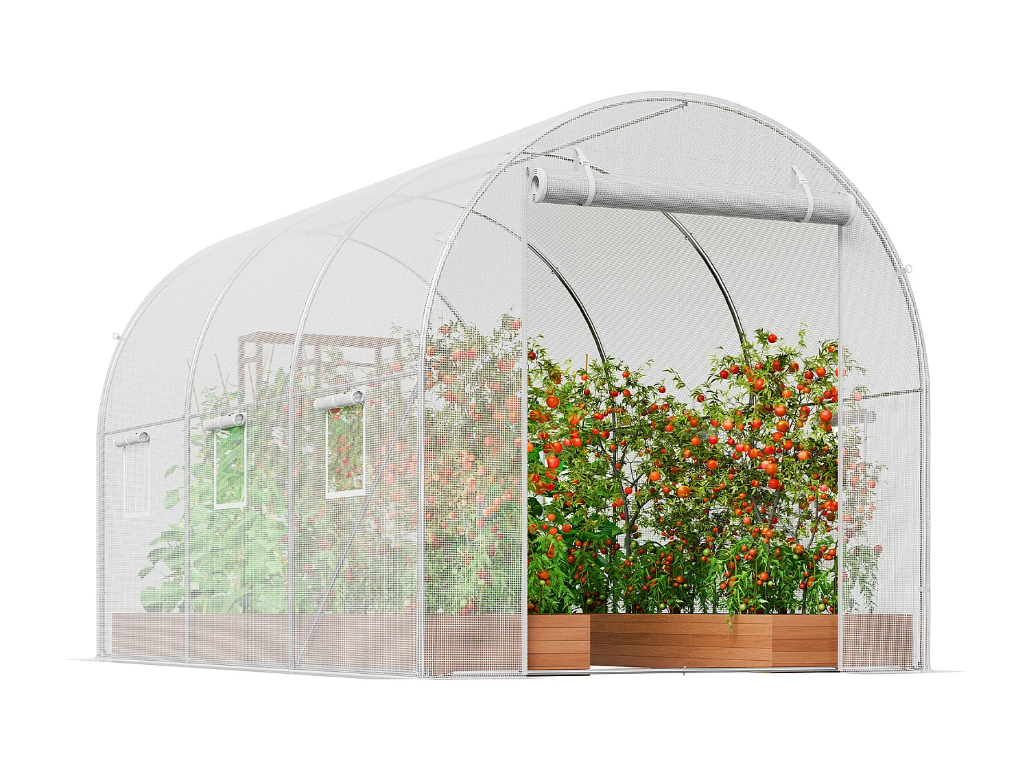 Serre Tunnel SucceBuy, 2 x 3 x 2 m, Cadre Galvanisé, Couverture PE, Blanc