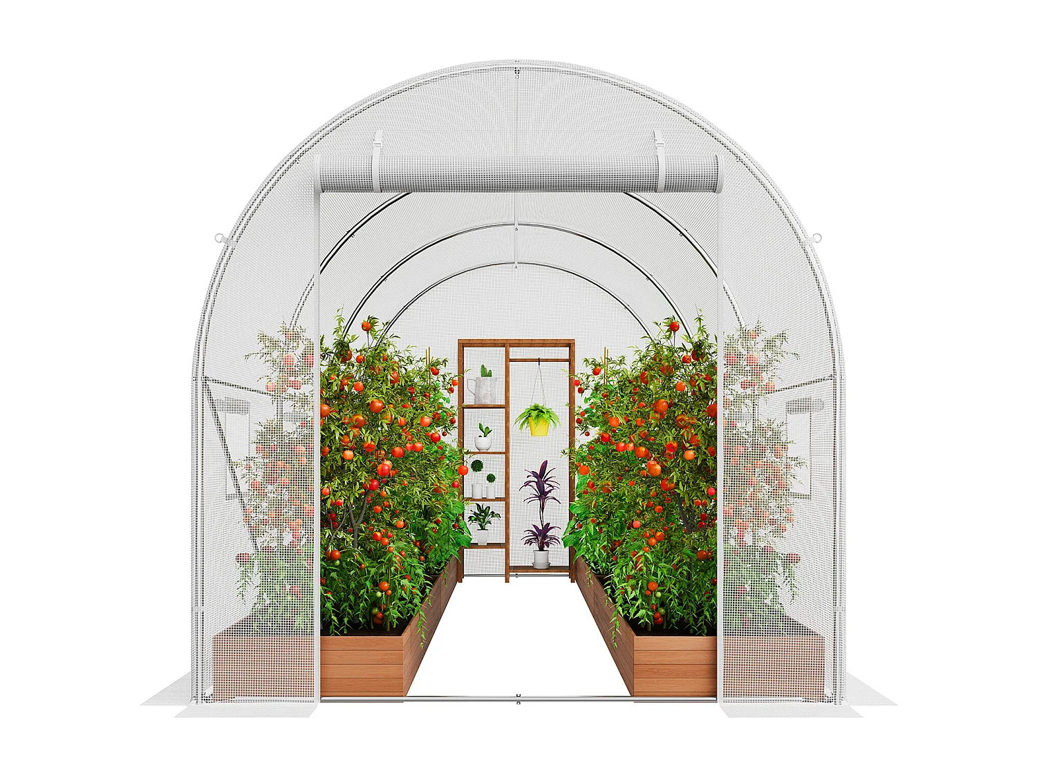 Serre Tunnel SucceBuy, 2 x 3 x 2 m, Cadre Galvanisé, Couverture PE, Blanc