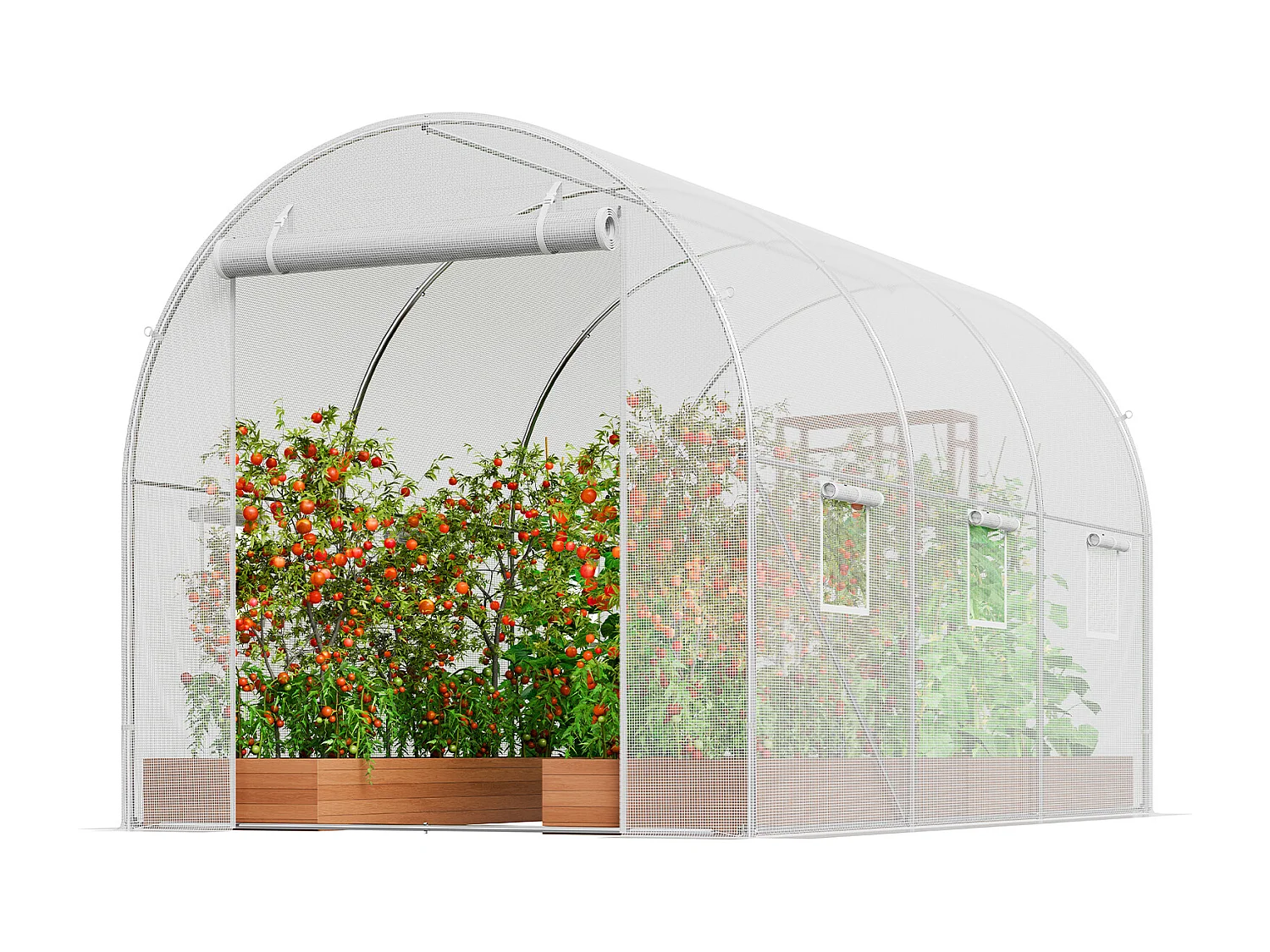 Serre Tunnel SucceBuy, 2 x 3 x 2 m, Cadre Galvanisé, Couverture PE, Blanc