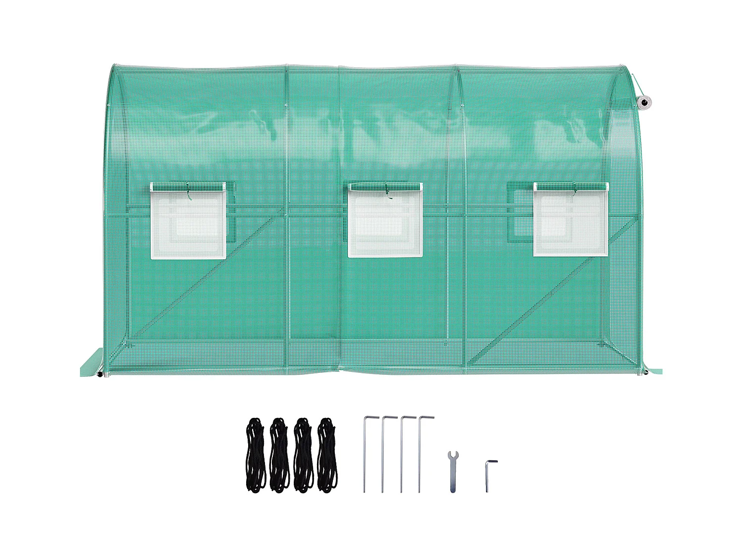 Serre Tunnel de Plain-Pied SucceBuy, 365.76 x 213.36 x 213.36 cm, Cadre Galvanisé et Couverture Imperméable