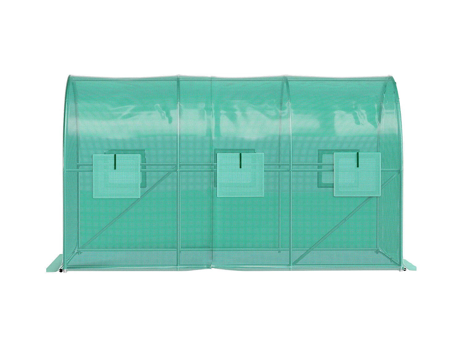 Serre Tunnel de Plain-Pied SucceBuy, 365.76 x 213.36 x 213.36 cm, Cadre Galvanisé et Couverture Imperméable