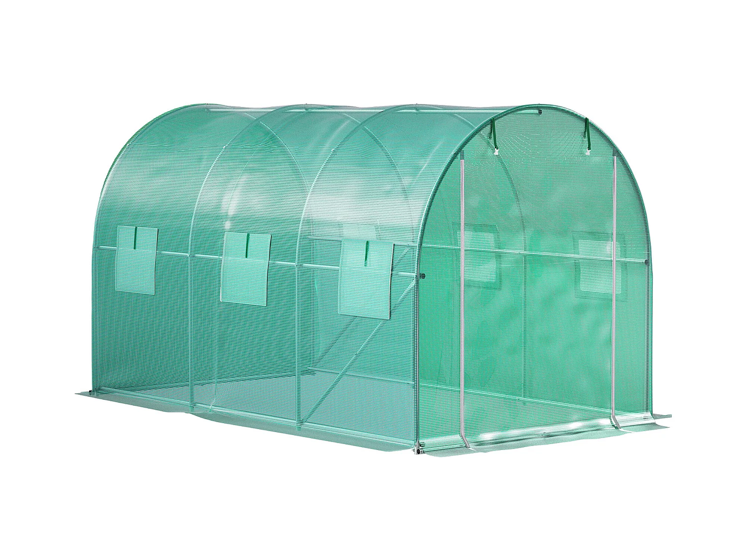 Serre Tunnel de Plain-Pied SucceBuy, 365.76 x 213.36 x 213.36 cm, Cadre Galvanisé et Couverture Imperméable