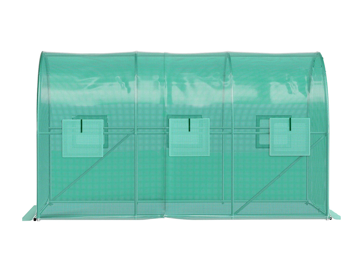 Serre Tunnel de Plain-Pied SucceBuy, 365.76 x 213.36 x 213.36 cm, Cadre Galvanisé et Couverture Imperméable