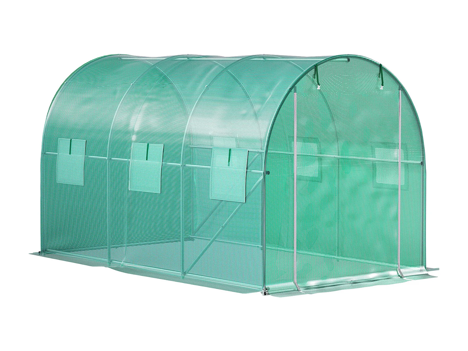 Serre Tunnel de Plain-Pied SucceBuy, 365.76 x 213.36 x 213.36 cm, Cadre Galvanisé et Couverture Imperméable