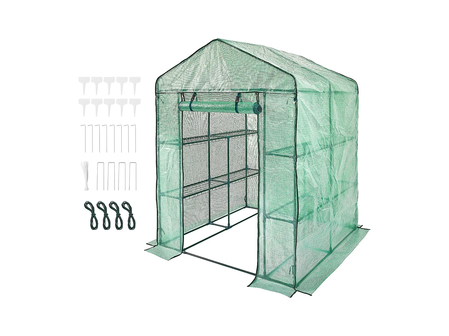 Serre Tunnel Portable SucceBuy avec Étagères 1.4 x 1.4 x 2 m