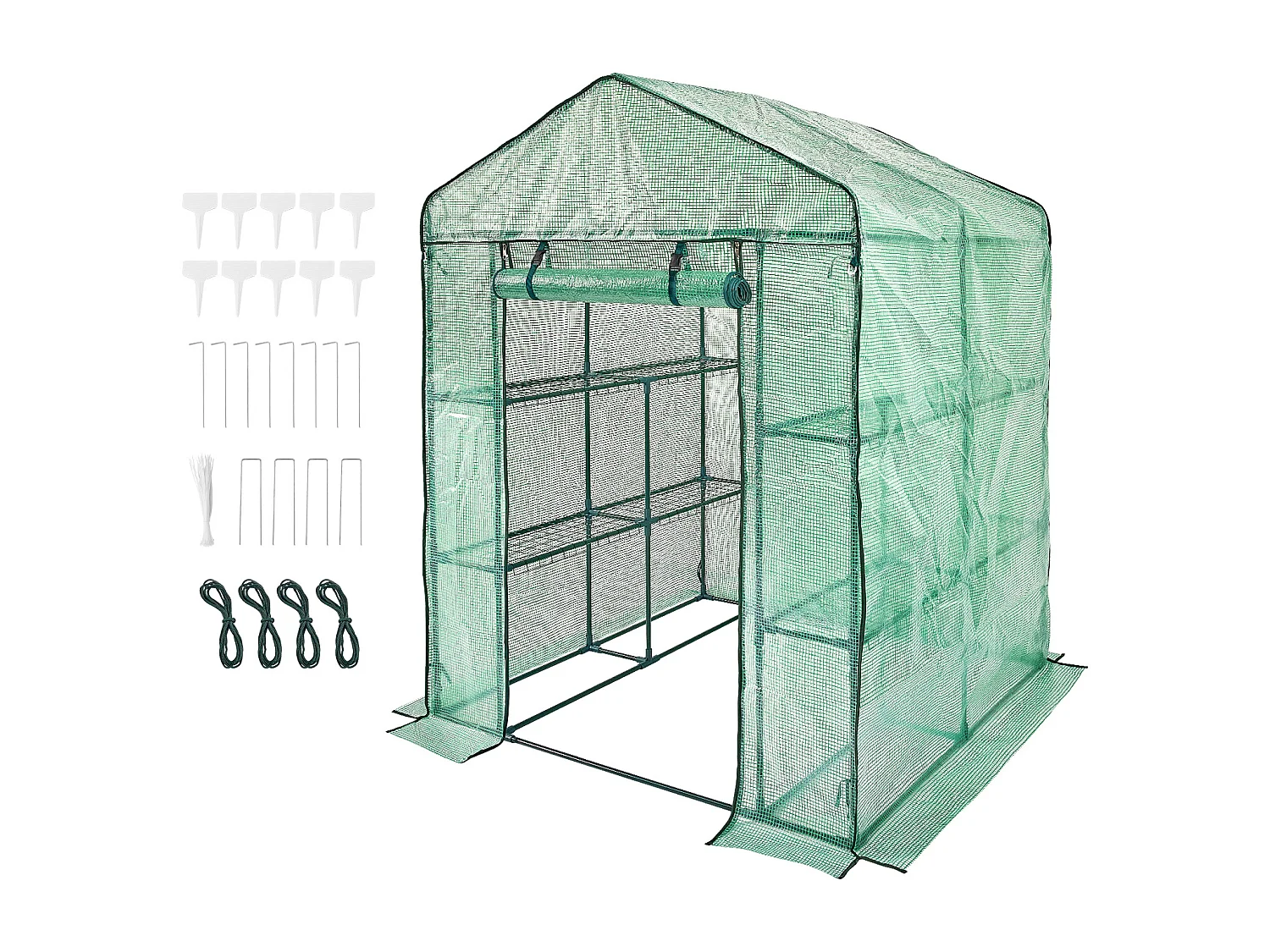Invernadero Tipo Túnel Portátil SucceBuy con Estantes 1,4 x 1,4 x 2 m