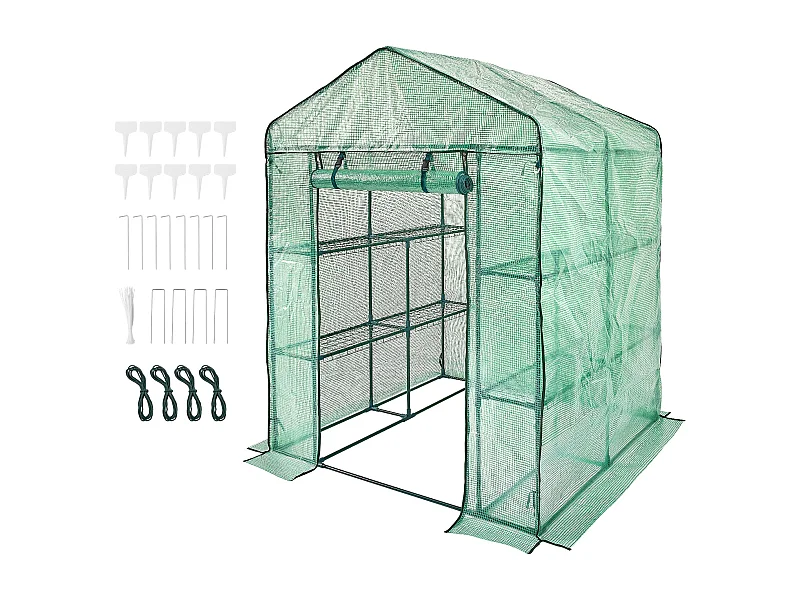 Draagbare Tunnelkas SucceBuy met Planken 1,4 x 1,4 x 2 m