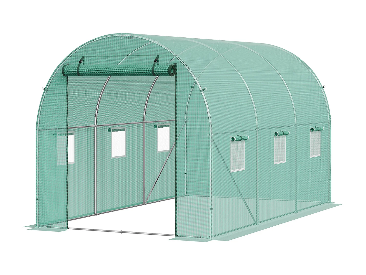 Serre Tunnel SucceBuy, 2 x 3 x 2 m, Cadre Galvanisé, Couverture PE, Verte