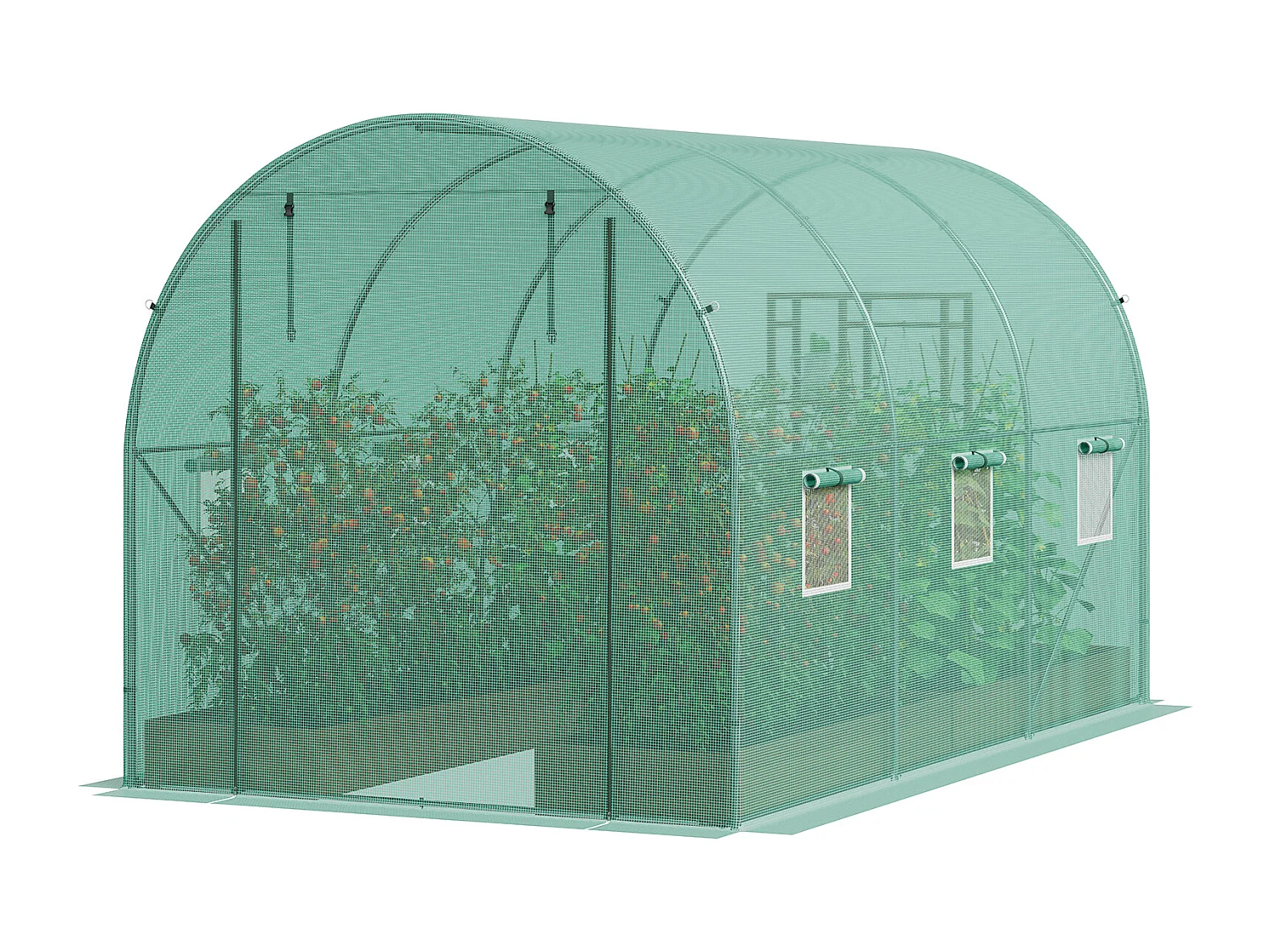 Serre Tunnel SucceBuy, 2 x 3 x 2 m, Cadre Galvanisé, Couverture PE, Verte