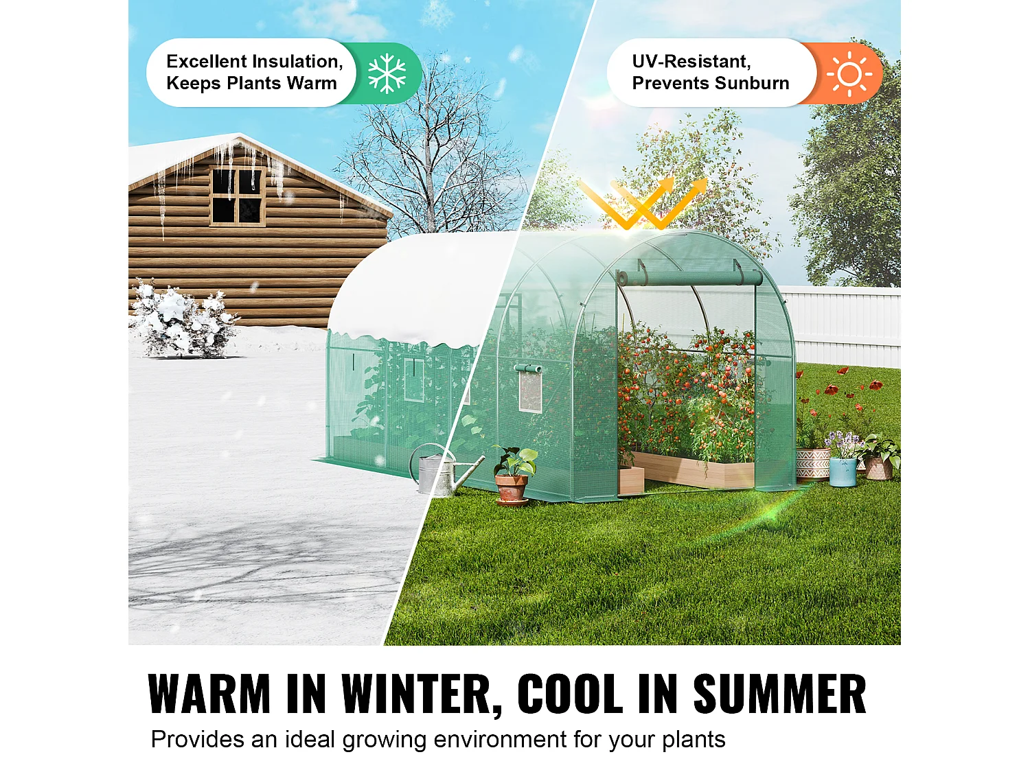 Estufa Tipo Túnel SucceBuy 2 x 3 x 2 m, Estrutura Galvanizada, Cobertura em PE, Verde