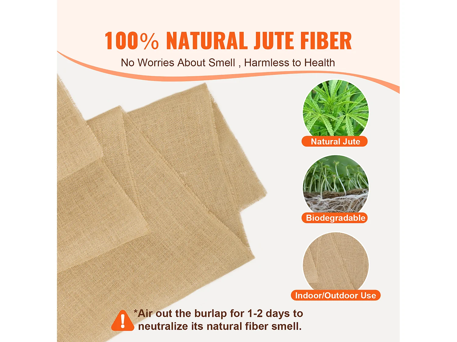 Rouleau de Tissu en Toile de Jute SucceBuy, 1016 mm x 22,86 m, Idéal pour l'Artisanat et les Plantes