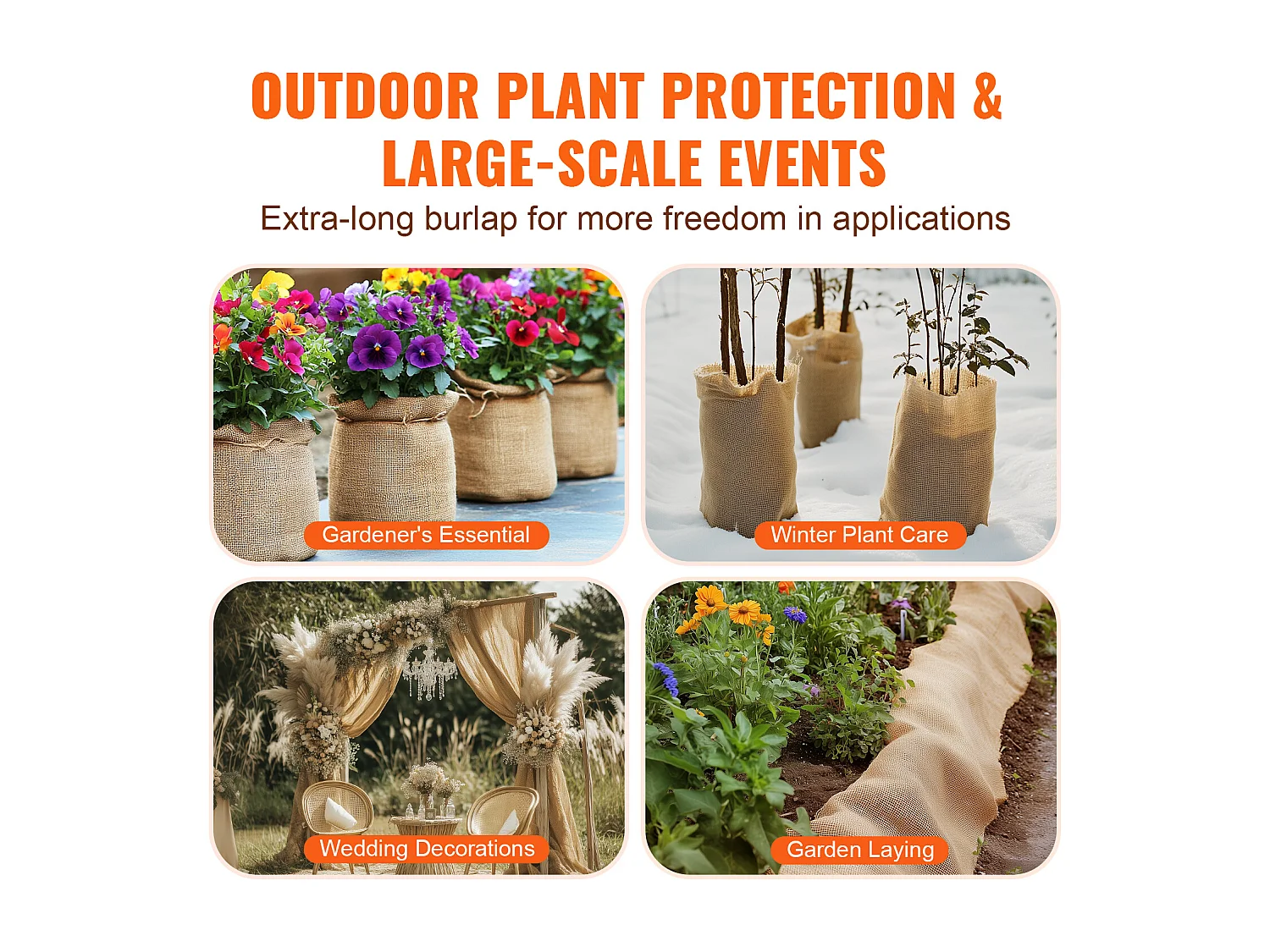 Rol Hessian Stof SucceBuy, 1016 mm x 9,1 m, Voor Handwerk en Planten