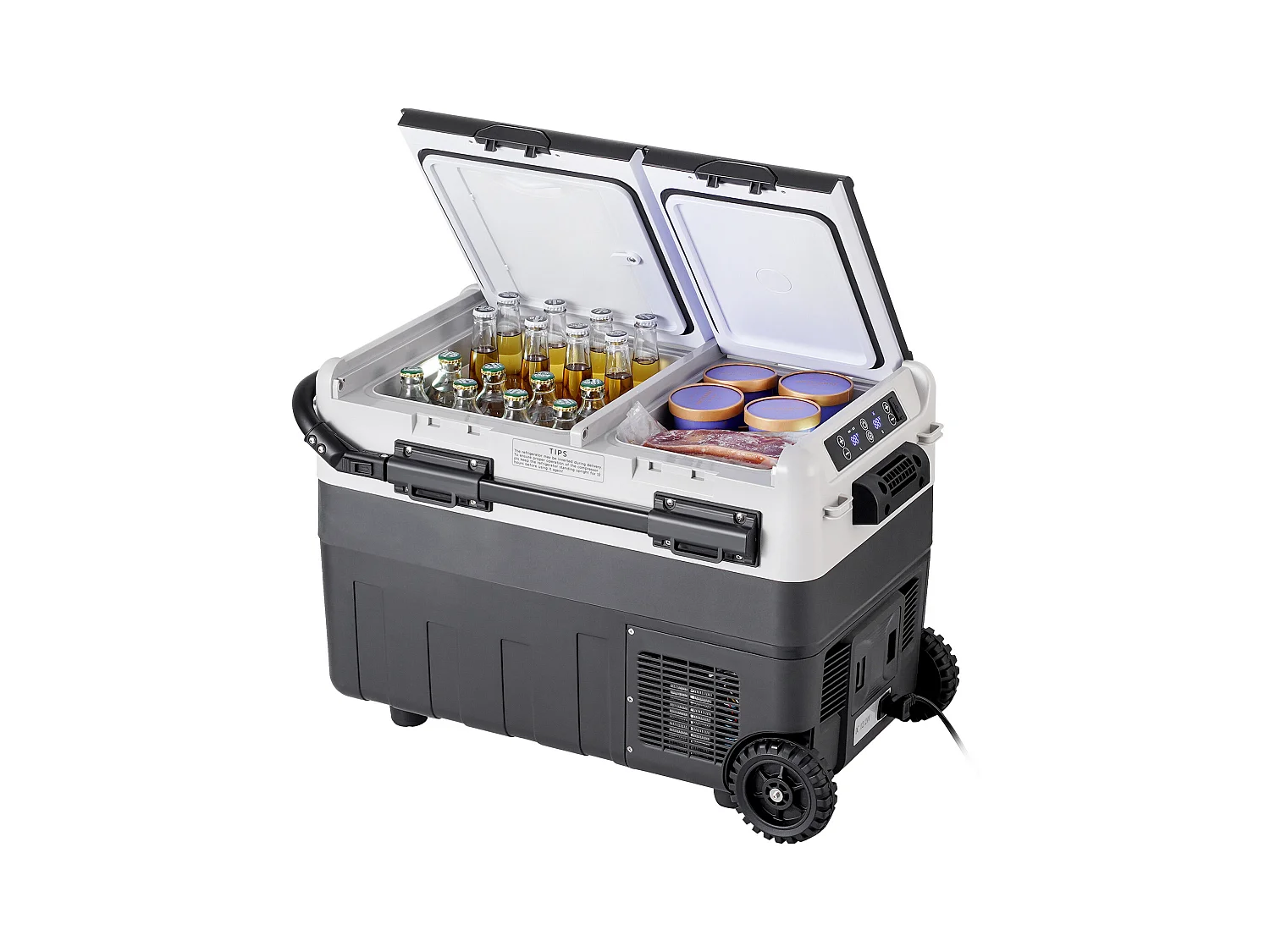 Réfrigérateur de Voiture SucceBuy Réfrigérateur de Voiture Portable avec Compresseur 50L à Double Zone pour la Maison et la Voiture