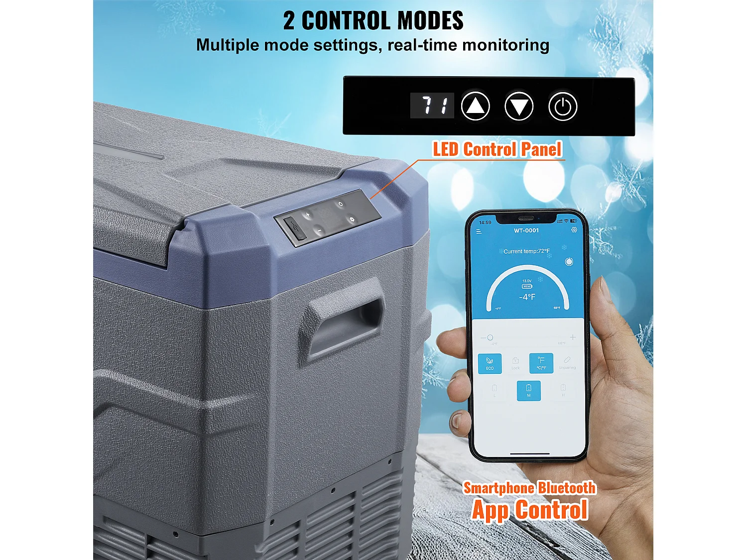 Réfrigérateur de Voiture SucceBuy Réfrigérateur de Voiture Portable avec Compresseur 50L à Double Zone pour la Maison et la Voiture