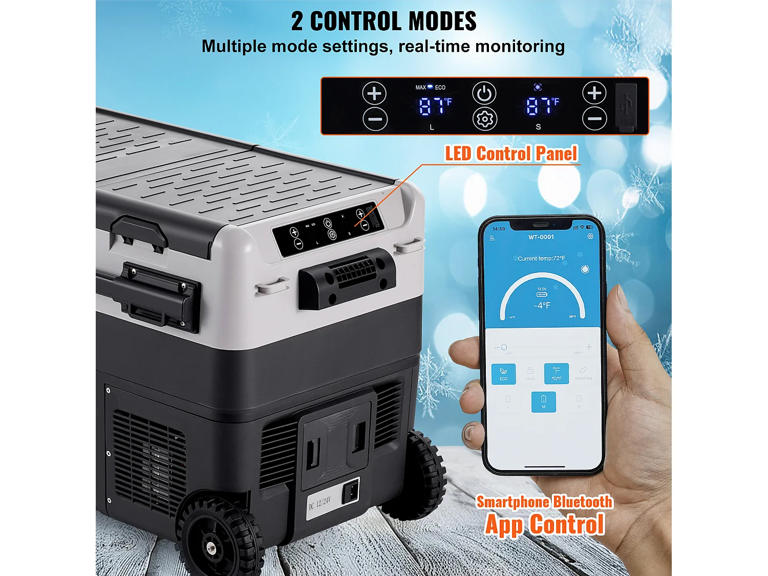 Frigorífico de Automóvel SucceBuy Frigorífico e Congelador Portátil para Carro. 40L, Zona Dupla. Compressor para Carro e Casa.