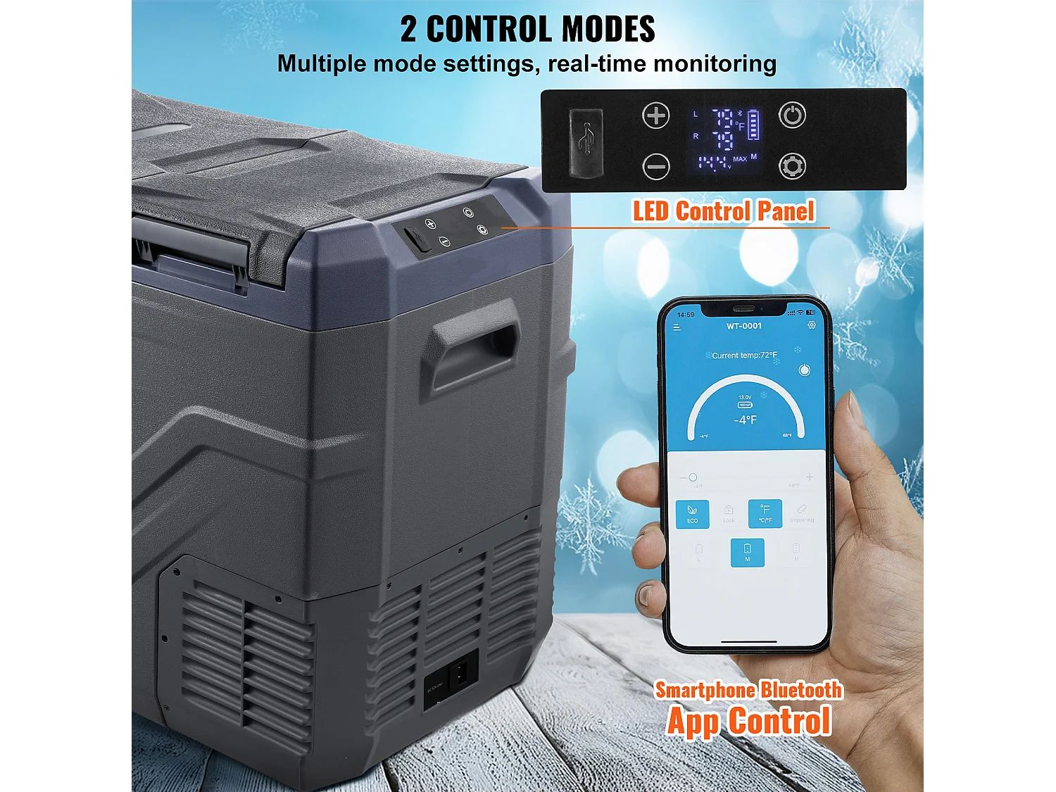 Lodówka Samochodowa SucceBuy 40L Przenośna Lodówka Samochodowa Dwustrefowa do Domu i Samochodu