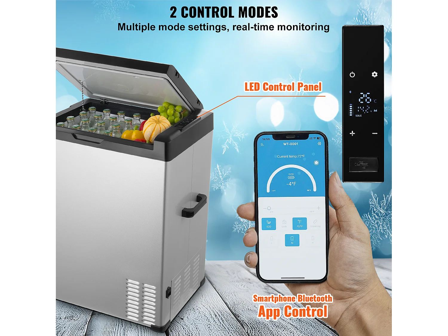 Réfrigérateur de Voiture SucceBuy Réfrigérateur de Voiture Portable 12V 70L à Zone Unique pour Camping-Car