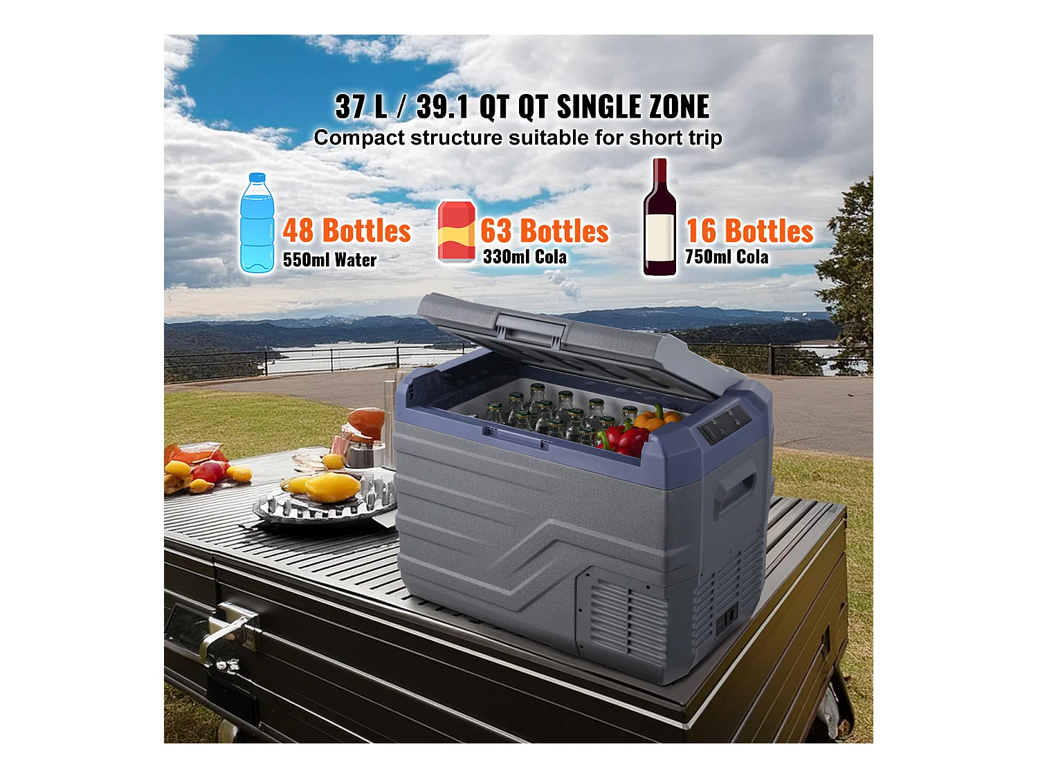 Réfrigérateur de Voiture SucceBuy Réfrigérateur Portable pour Voiture 37L avec Compresseur