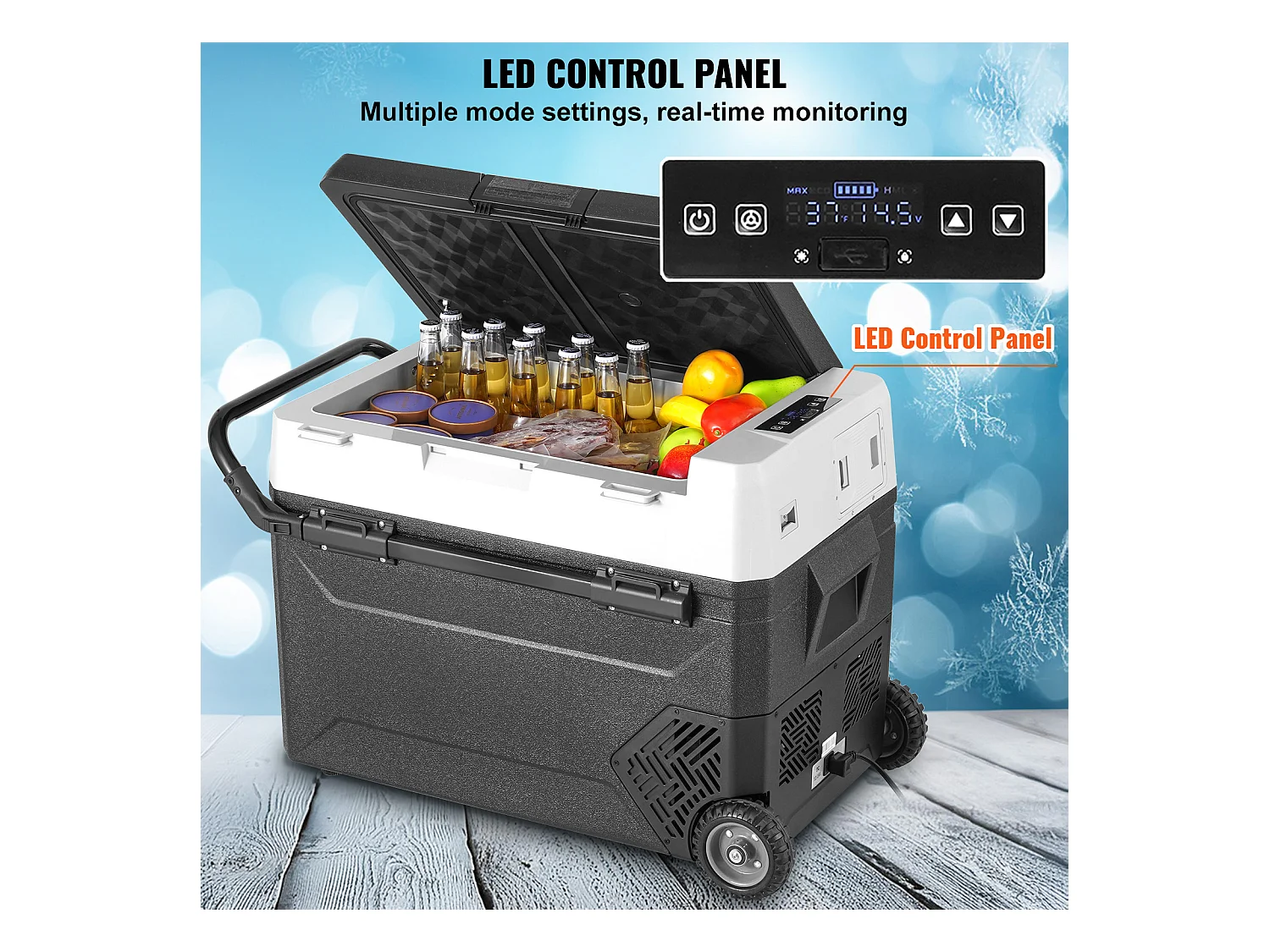 Réfrigérateur de Voiture SucceBuy Réfrigérateur Congélateur Portable pour Voiture 60L, Zone Unique, Compresseur pour Voiture et Maison