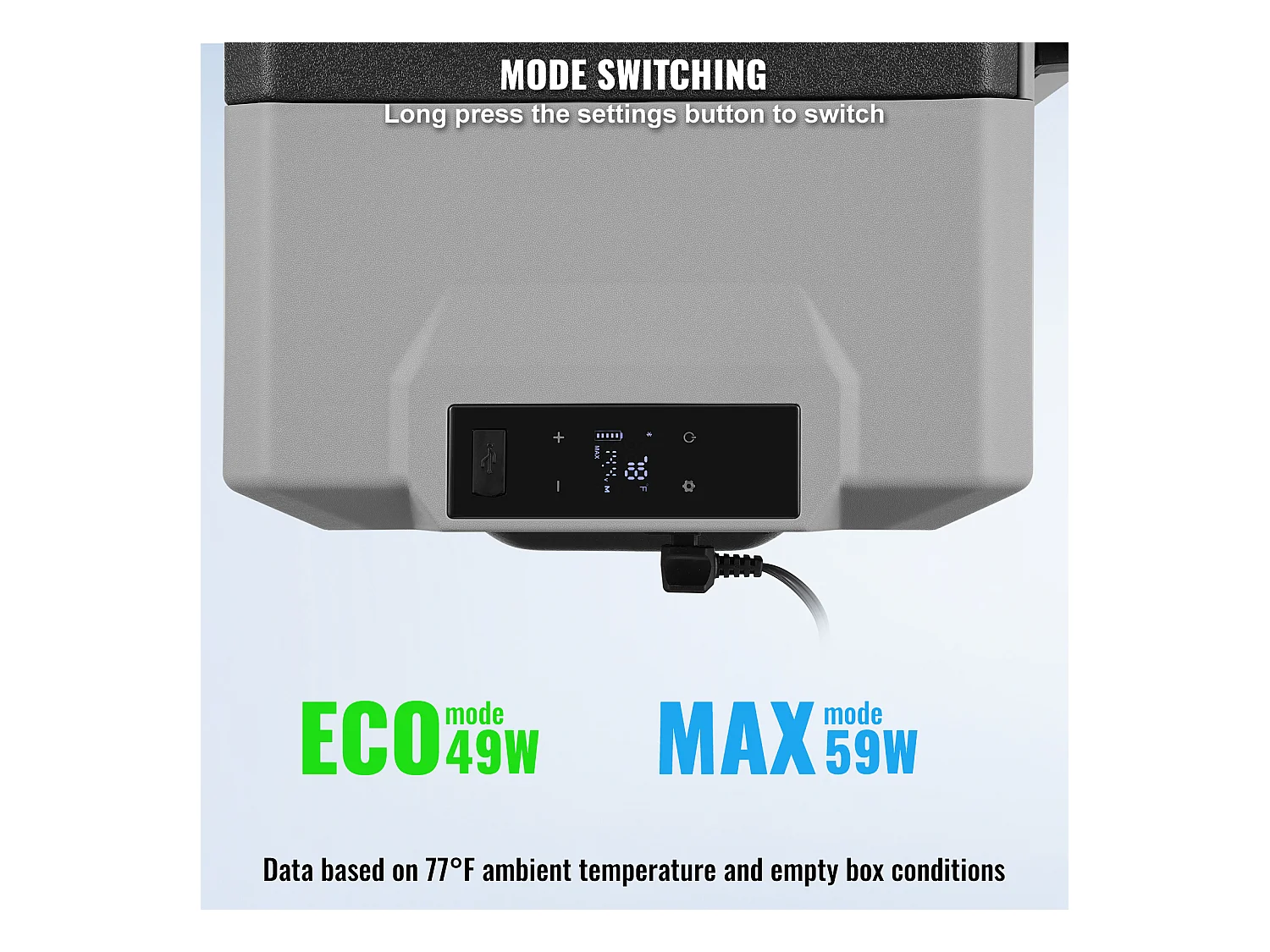 Réfrigérateur de Voiture SucceBuy Réfrigérateur Congélateur Portable pour Voiture 60L, Zone Unique, Compresseur pour Voiture et Maison