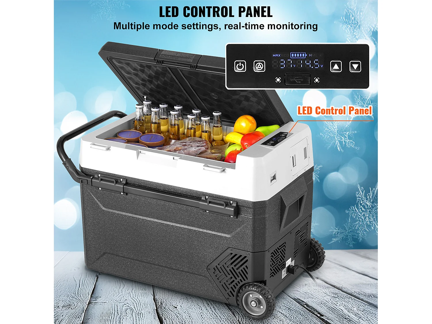 Réfrigérateur de Voiture SucceBuy Réfrigérateur Congélateur Portable pour Voiture 60L, Zone Unique, Compresseur pour Voiture et Maison