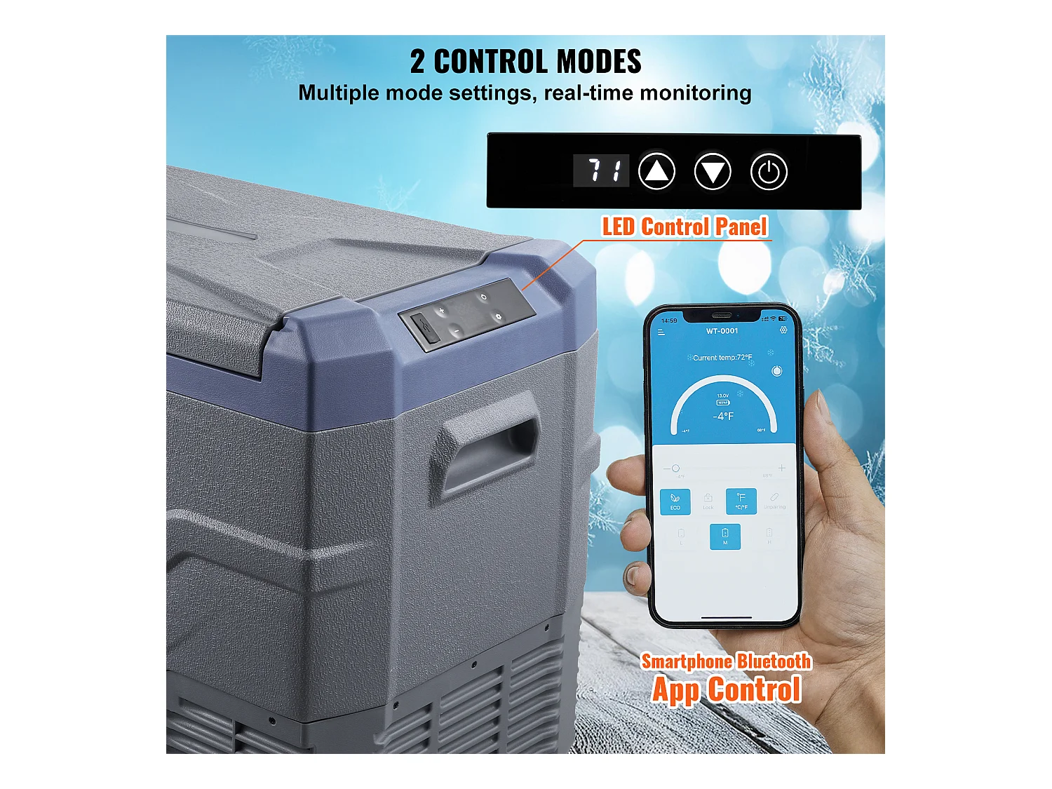 Réfrigérateur de Voiture SucceBuy Réfrigérateur-Congélateur Portable 45L pour Voiture, Compresseur à Zone Unique pour la Voiture, la Maison, Gris