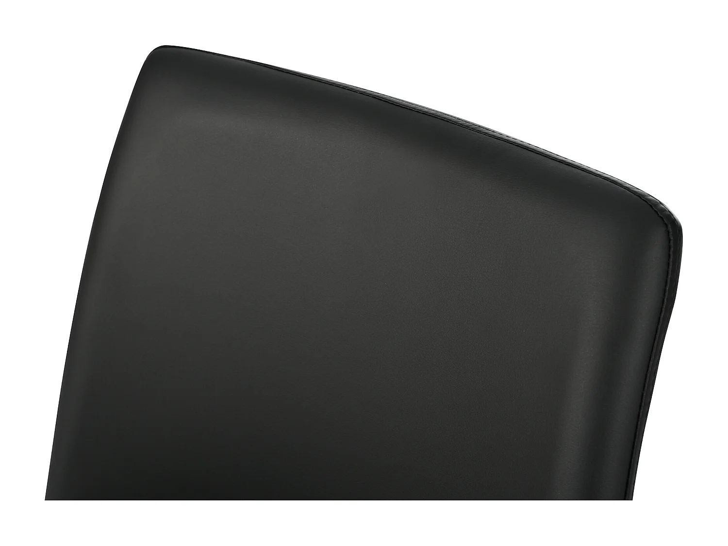 Set van 6 eetkamerstoelen - 49,5 x 55 x 92 cm - met hoge rugleuning - voor eetkamer en woonkamer - PU-leer - zwart