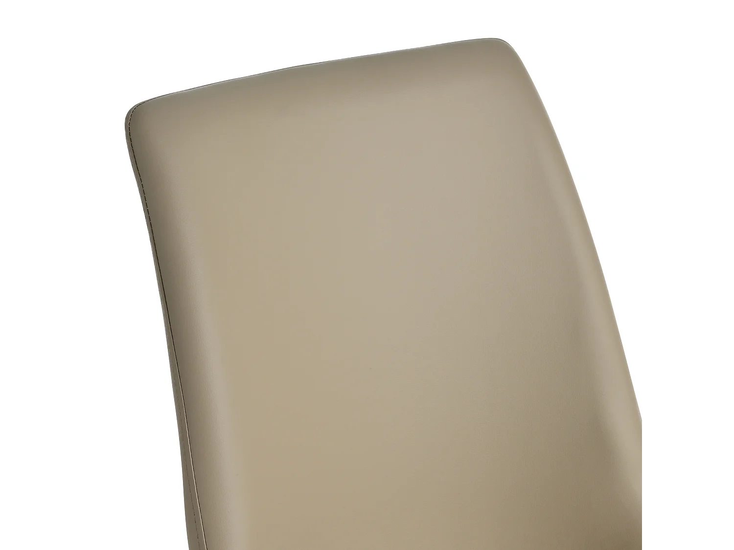 Conjunto de 4 cadeiras de jantar - 49,5 x 55 x 92 cm - com encosto alto - para sala de jantar e sala de estar - couro sintético - cáqui