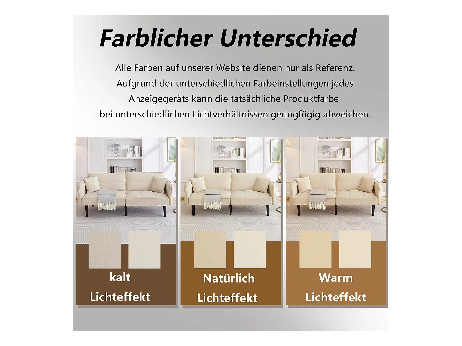 2-in-1 verstelbare slaapbank - 176 x 78 x 76 cm - 2-zits - met opklapbare armleuningen - fluweel - beige