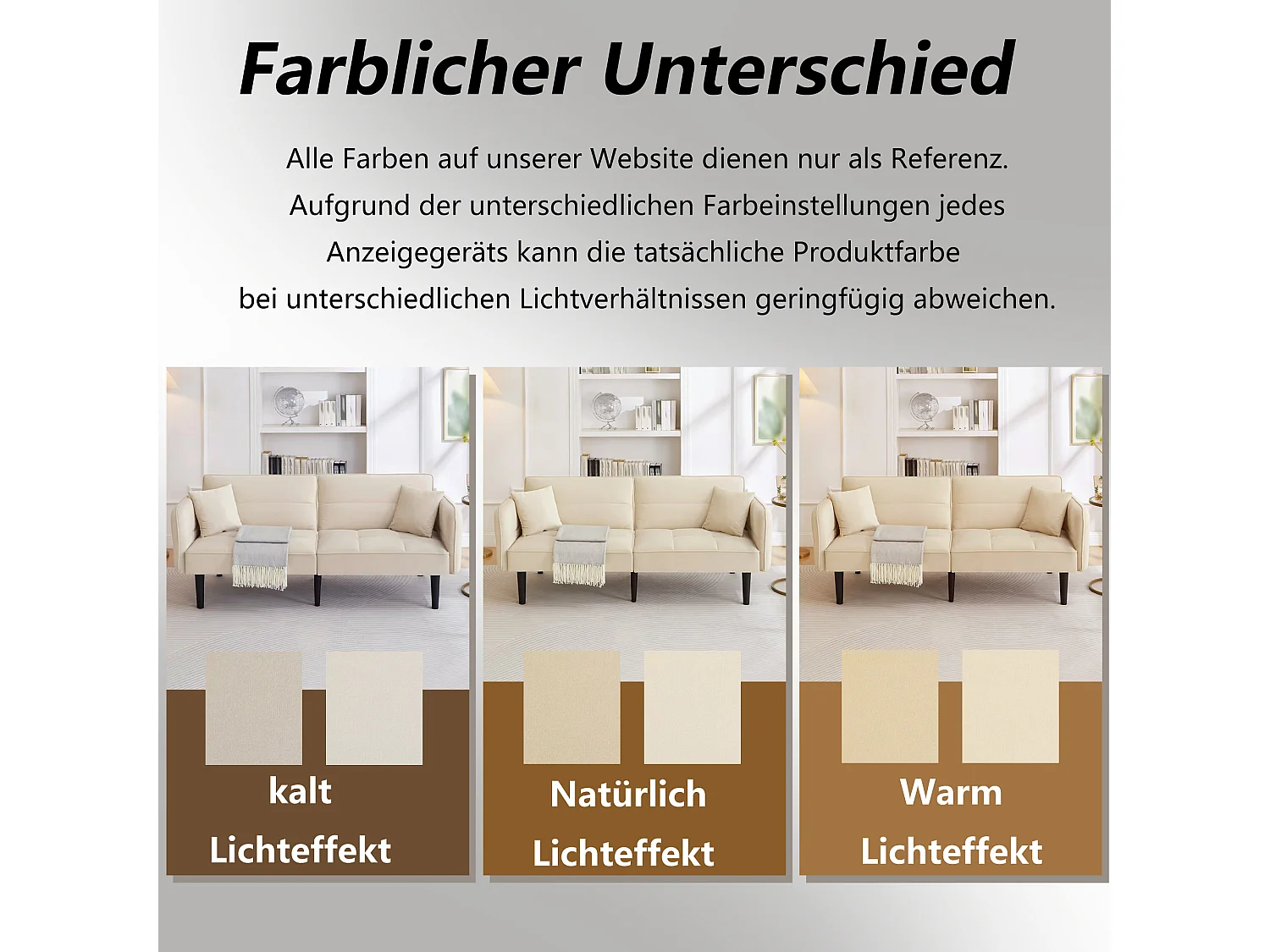 Canapé-lit réglable 2 en 1 – 176 x 78 x 76 cm - 2 places - avec accoudoirs rabattables - velours - beige