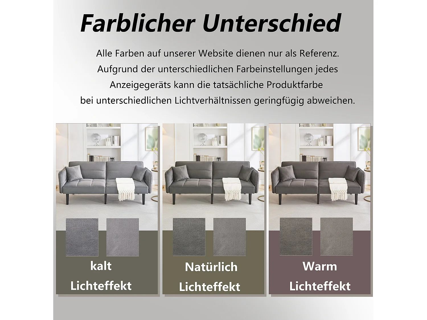 Canapé-lit réglable 2 en 1 – 176 x 78 x 76 cm - 2 places - avec accoudoirs rabattables - velours - gris