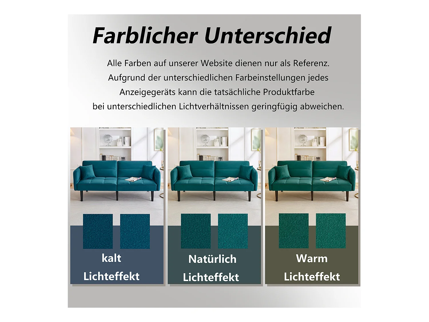 2-in-1 verstelbare slaapbank - 176 x 78 x 76 cm - 2-zits - met opklapbare armleuningen - Fluweel - Groen