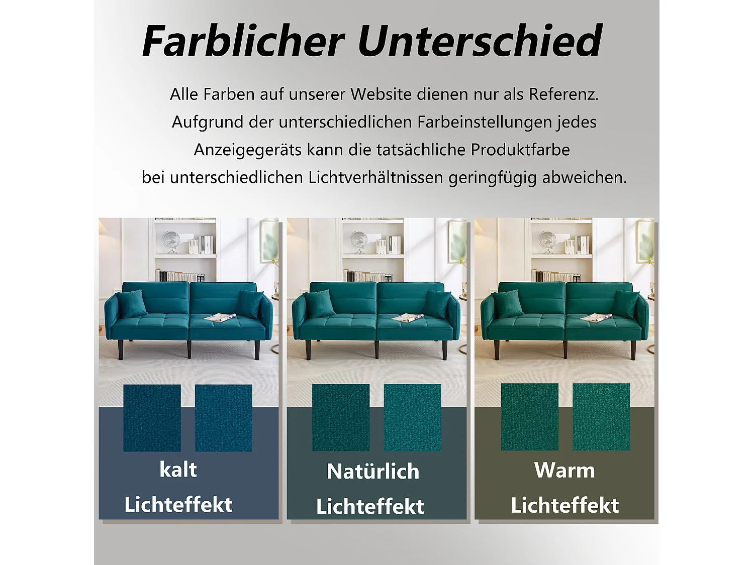 Canapé-lit réglable 2 en 1 – 176 x 78 x 76 cm - 2 places - avec accoudoirs rabattables - velours - vert