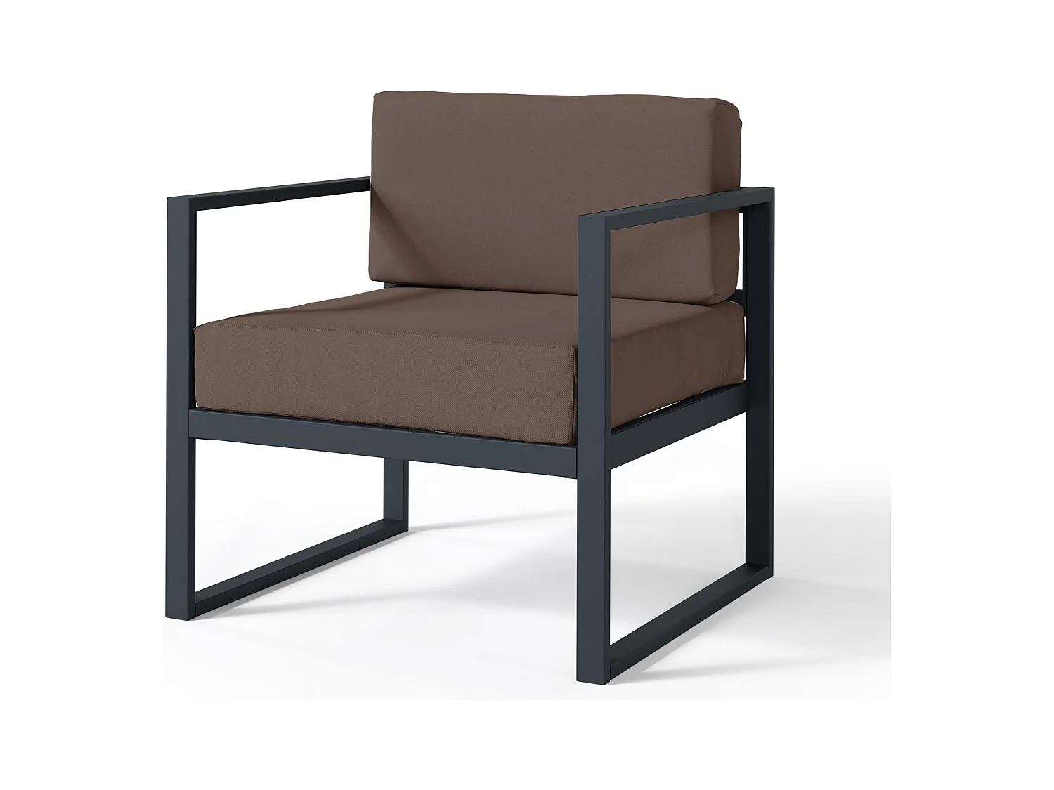 Gartenstuhl- mit wasserabweisendem Stoff - Braun/Schwarz - DYWILLY