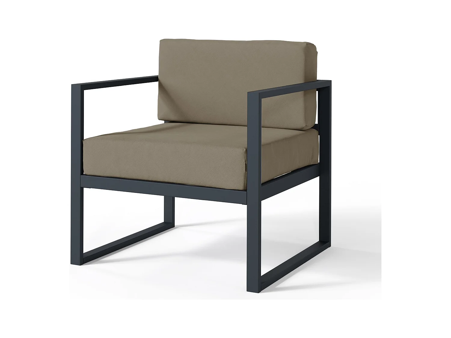 Gartenstuhl- mit wasserabweisendem Stoff - Hellbraun/Schwarz - DYWILLY