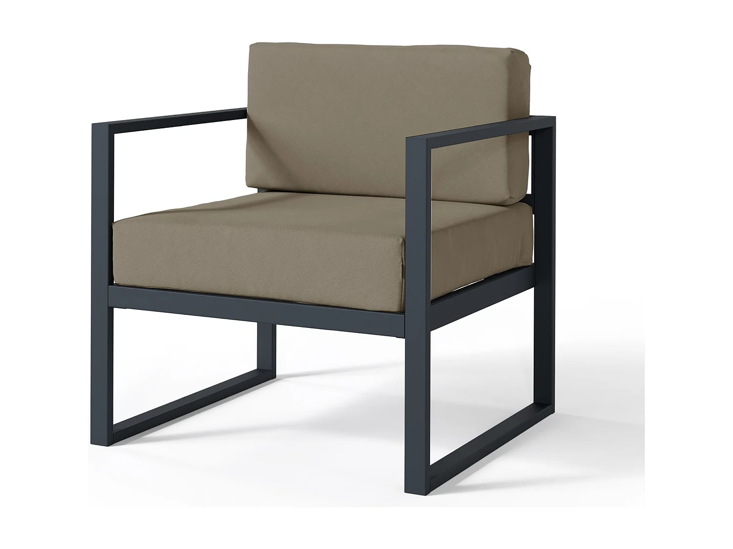 Gartenstuhl- mit wasserabweisendem Stoff - Hellbraun/Schwarz - DYWILLY