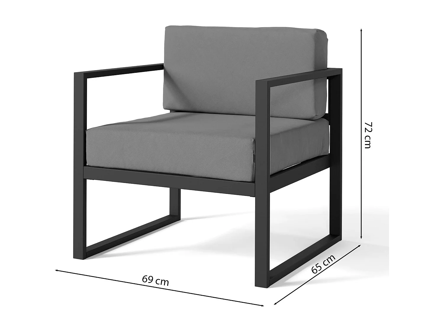 Gartenstuhl- mit wasserabweisendem Stoff - Grau - DYWILLY
